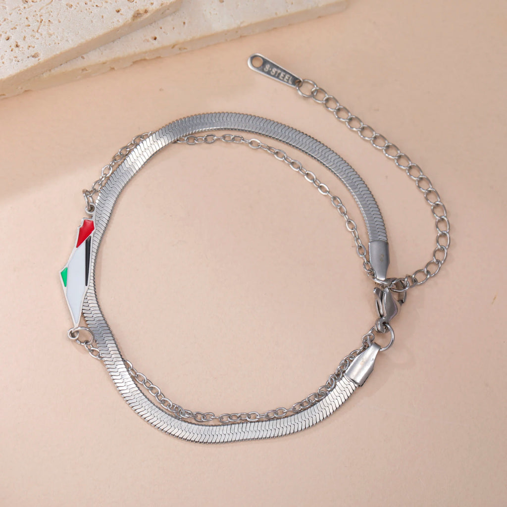 Double Layer Map Snake Chain Bracelet –  Palestine Design