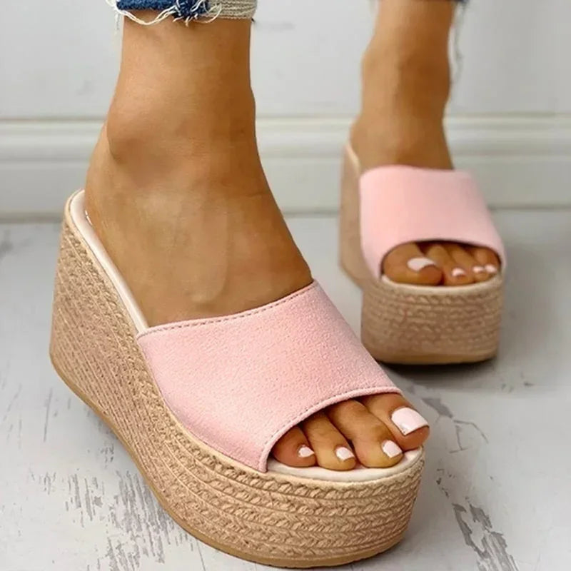 Women's Summer Peep-Toe High Heel Sandals – Casual Platform Wedges