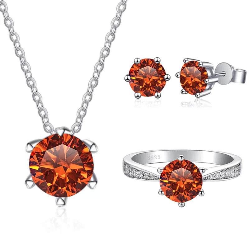 JoyceJelly 1CT D VVS Moissanite Jewelry Set
