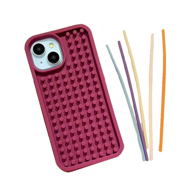 Funny Silicone Sensory Decompression iPhone Case for iPhone 11–17 Pro Max