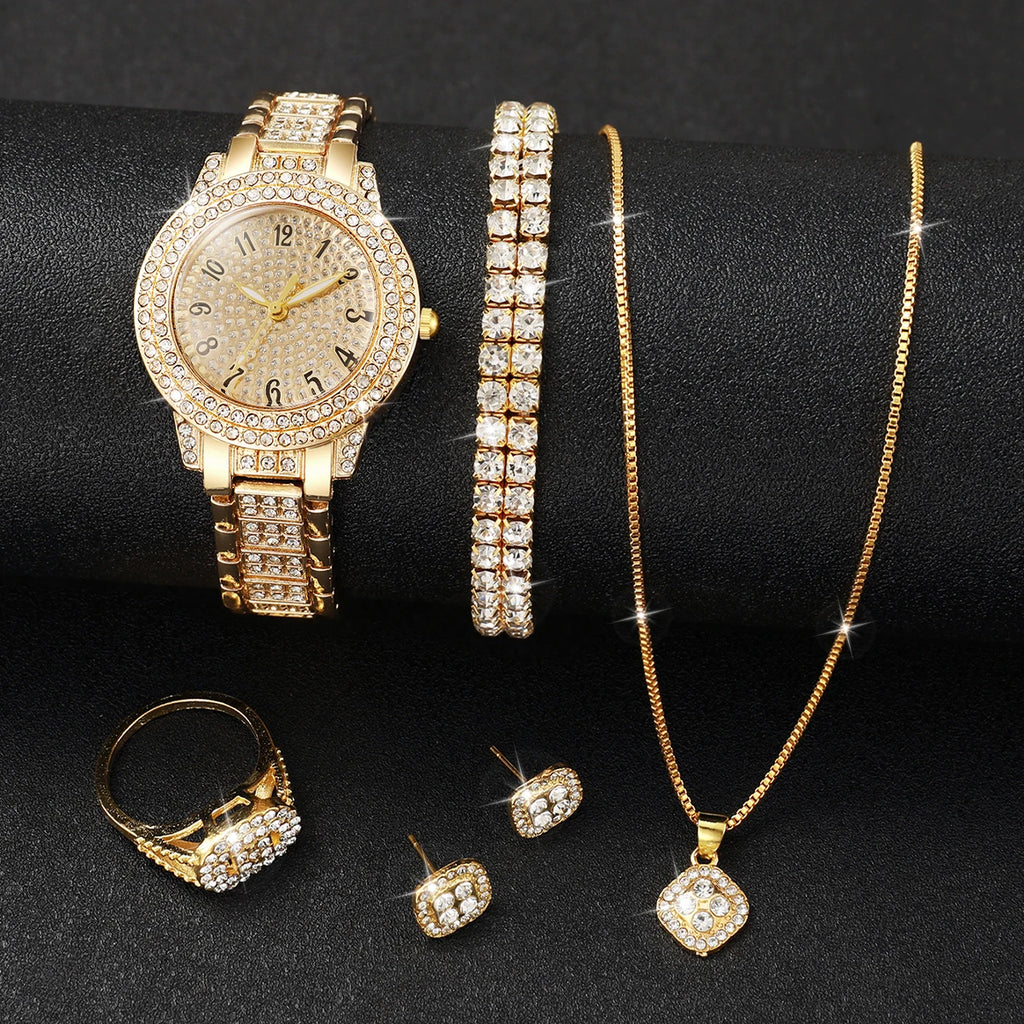 Luxe Doré – 6-Piece Diamond Watch Set