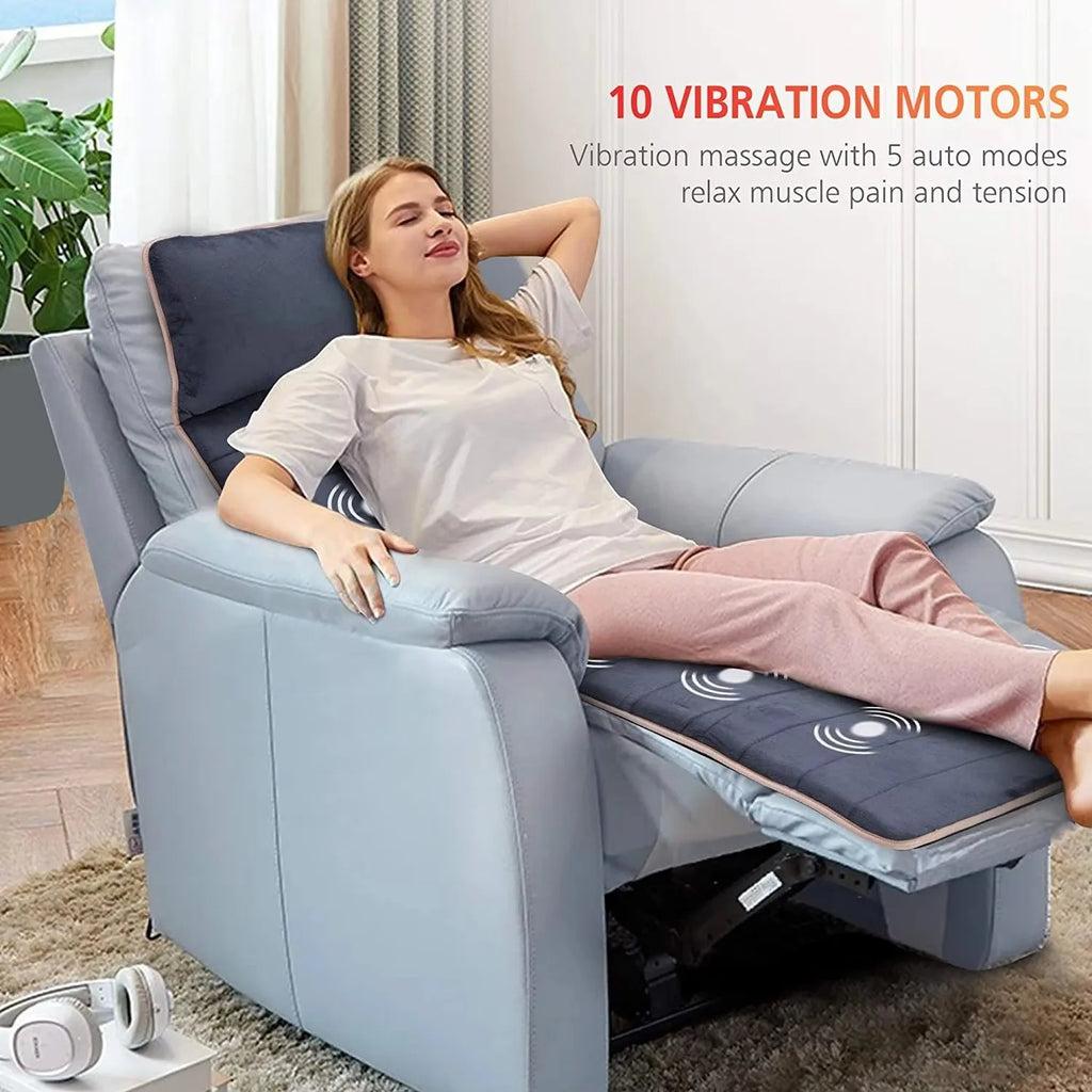 XINDU Full Body Massage Mat – Memory Foam, Heat, 10 Vibration Motors, 6 Heating Pads, Neck/Waist/Legs