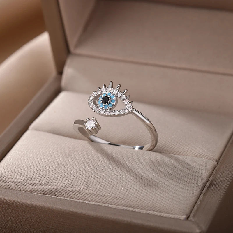 Gold Color Turkish Evil Eye Ring for Women
