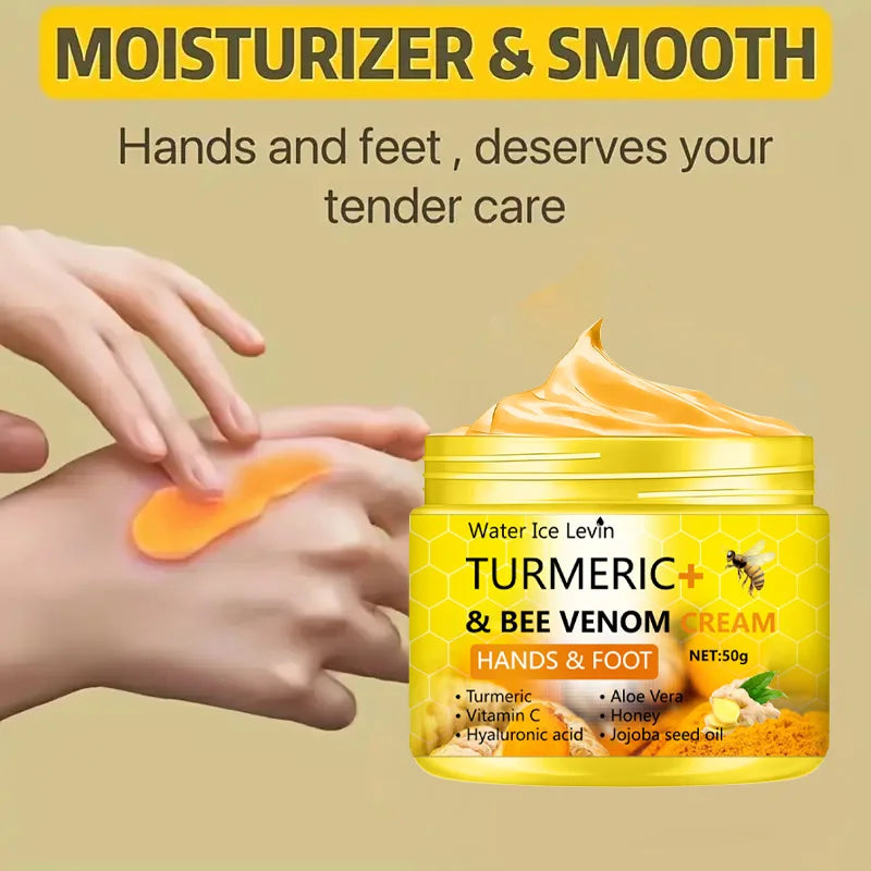 Turmeric & Bee Venom Foot Cream – Anti-Dry, Crack Repair, Hand & Foot Skin Care, 50g