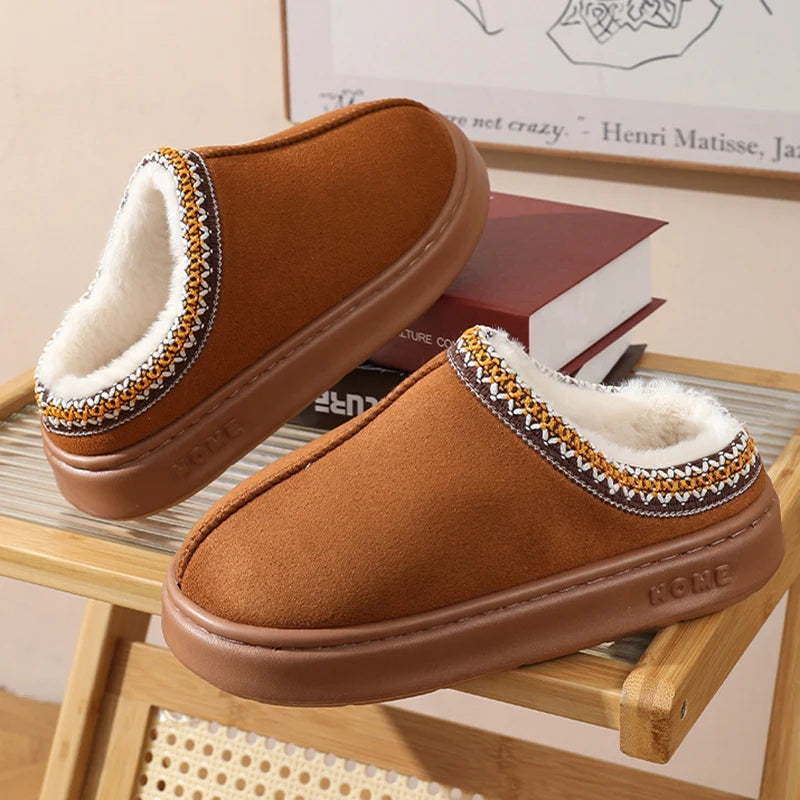Fluffy Platform Warm Winter Slippers for Women