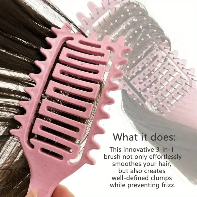Curl Define Styling Brush – Hollow, Detangling, Wet & Curly Hair, Curls Shaping Tool
