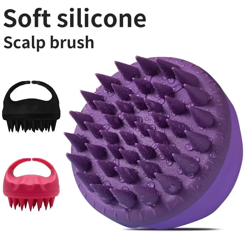 Scalp Scrubber Brush – Shampoo Massager, Handle, Exfoliator, Hair Washing Tool
