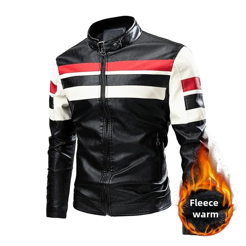 Men's Leather Jacket 2022 – Casual, Motorcycle Style, Vintage, Spring/Autumn, Thin