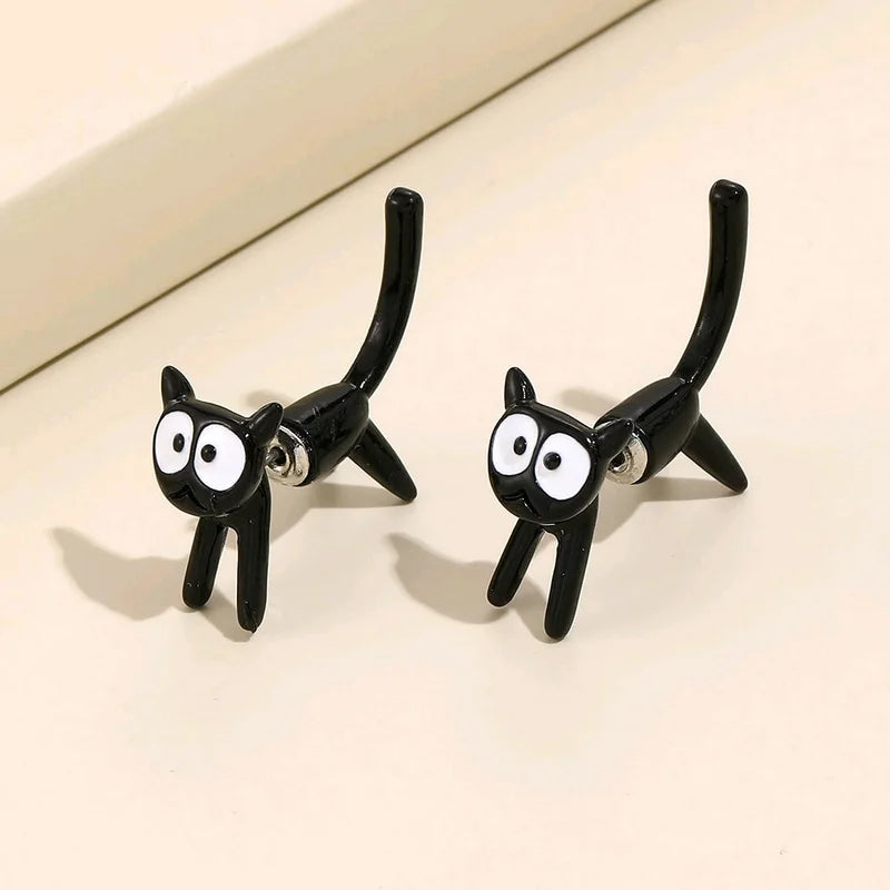 Chat Noir – Cute Black Cat Earrings
