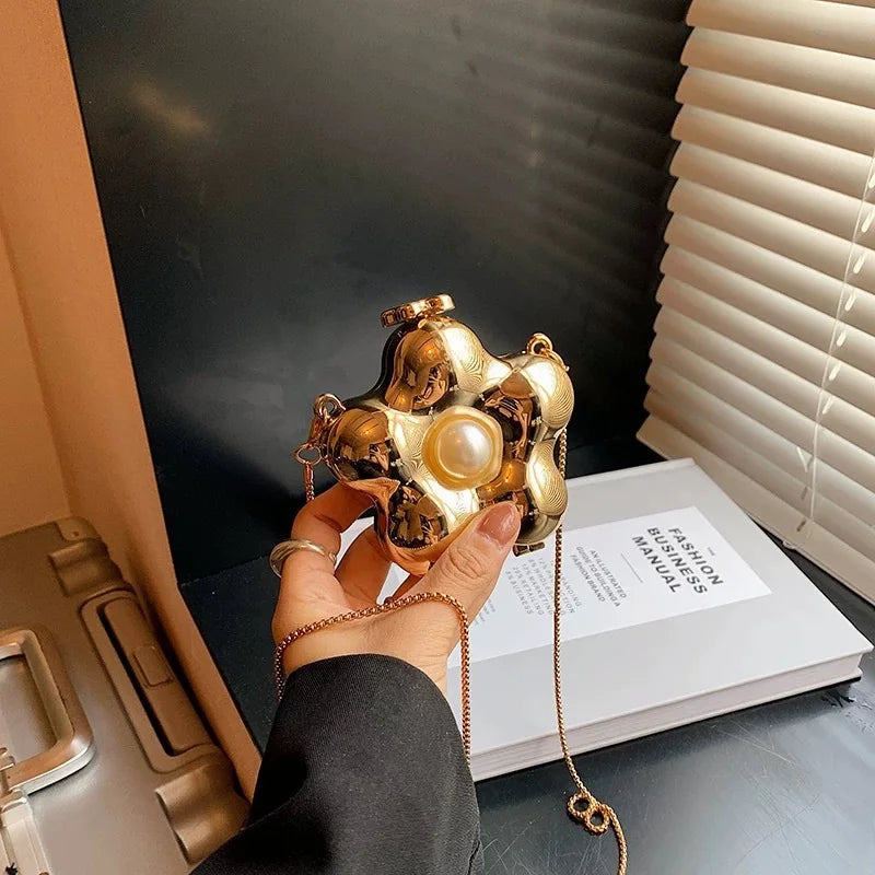 Summer Lipstick Pearl Mini Crossbody Bag – Designer Women’s Shoulder Purse