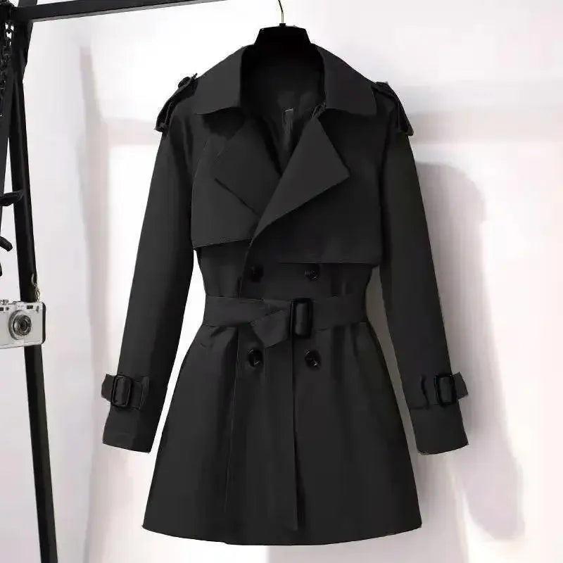 Manteau Femme Mi-Long – British Style, Slim Waist, Fashionable Autumn/Winter