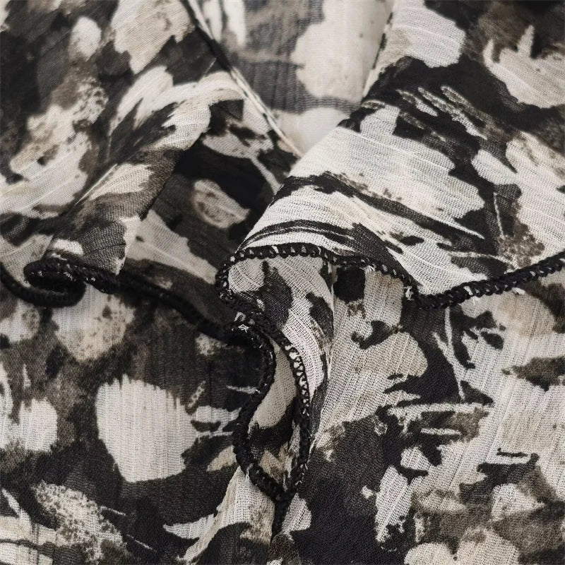 Women’s Autumn Printed V-Neck Mini Dress