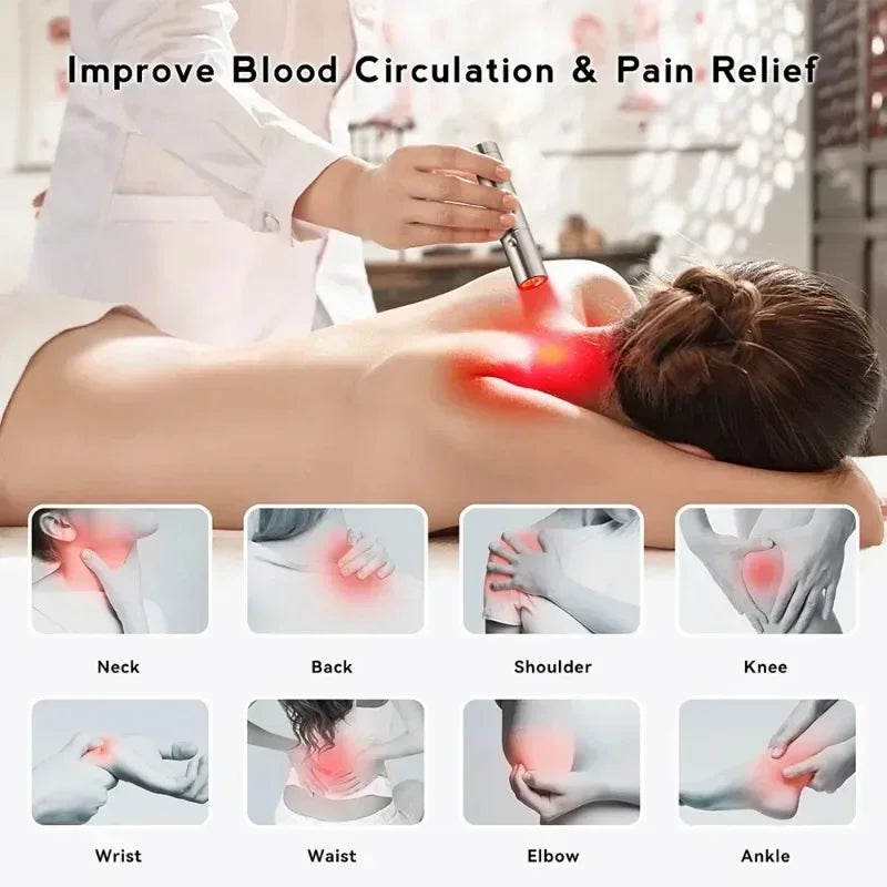 Red Light Therapy Wand – Body Relief & Acne Treatment, 5 Wavelengths, Near-Infrared 900nm, Pain Therapy