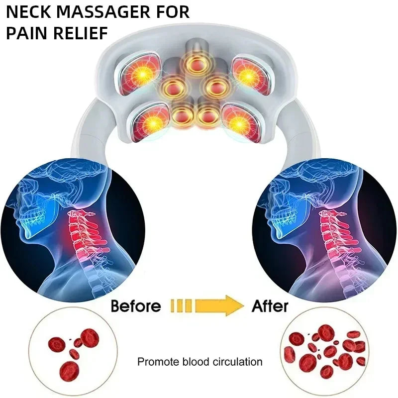 Smart Neck Massager – Shoulder & Cervical, Heating, Magnetic Pulse, Pain Relief Vibrator