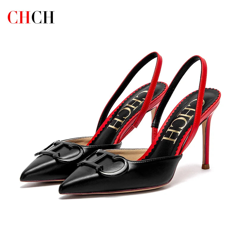 CHCH Women’s 9cm Closed Toe Strappy High Heels – Wedding & Party Shoes