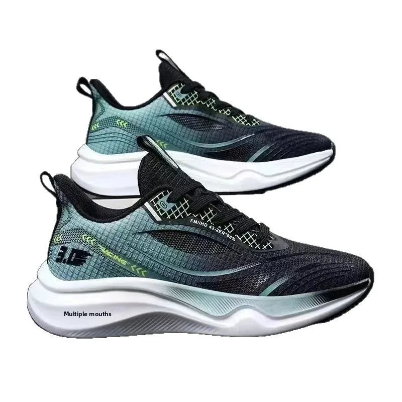 Men's Ice Silk Running Shoes – Breathable, Thick Sole, Soft, Casual, EVA Insole