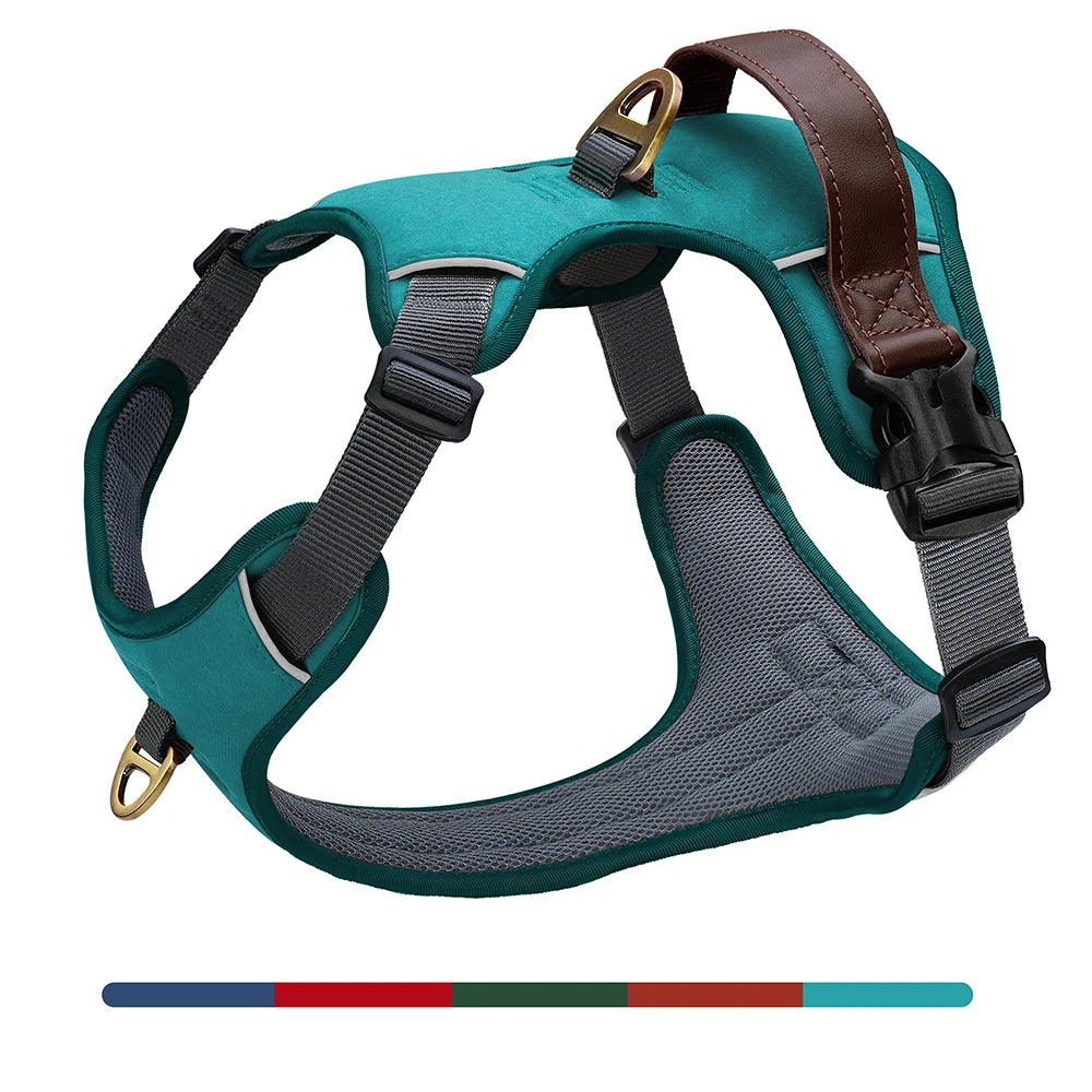 Vintage Dog Harness – Durable PU Leather, Breathable, Control Handle, Retro Style for Small to Large Dogs