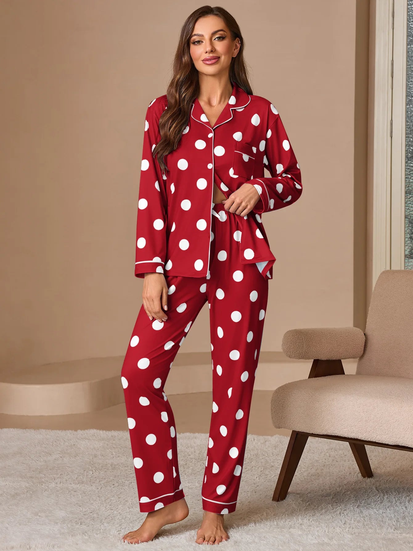 Women’s Christmas Pajama Set – Long Pants Nightwear