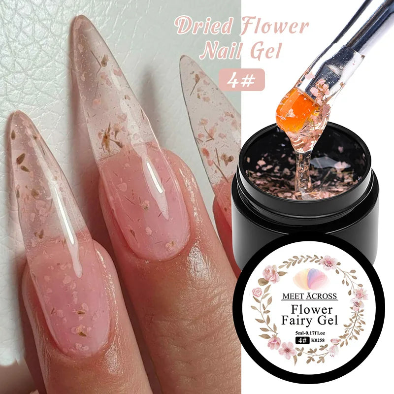 5ml Pink Dried Flower Gel Polish – Semi-Permanent, UV Soak-Off, Fairy Nail Art