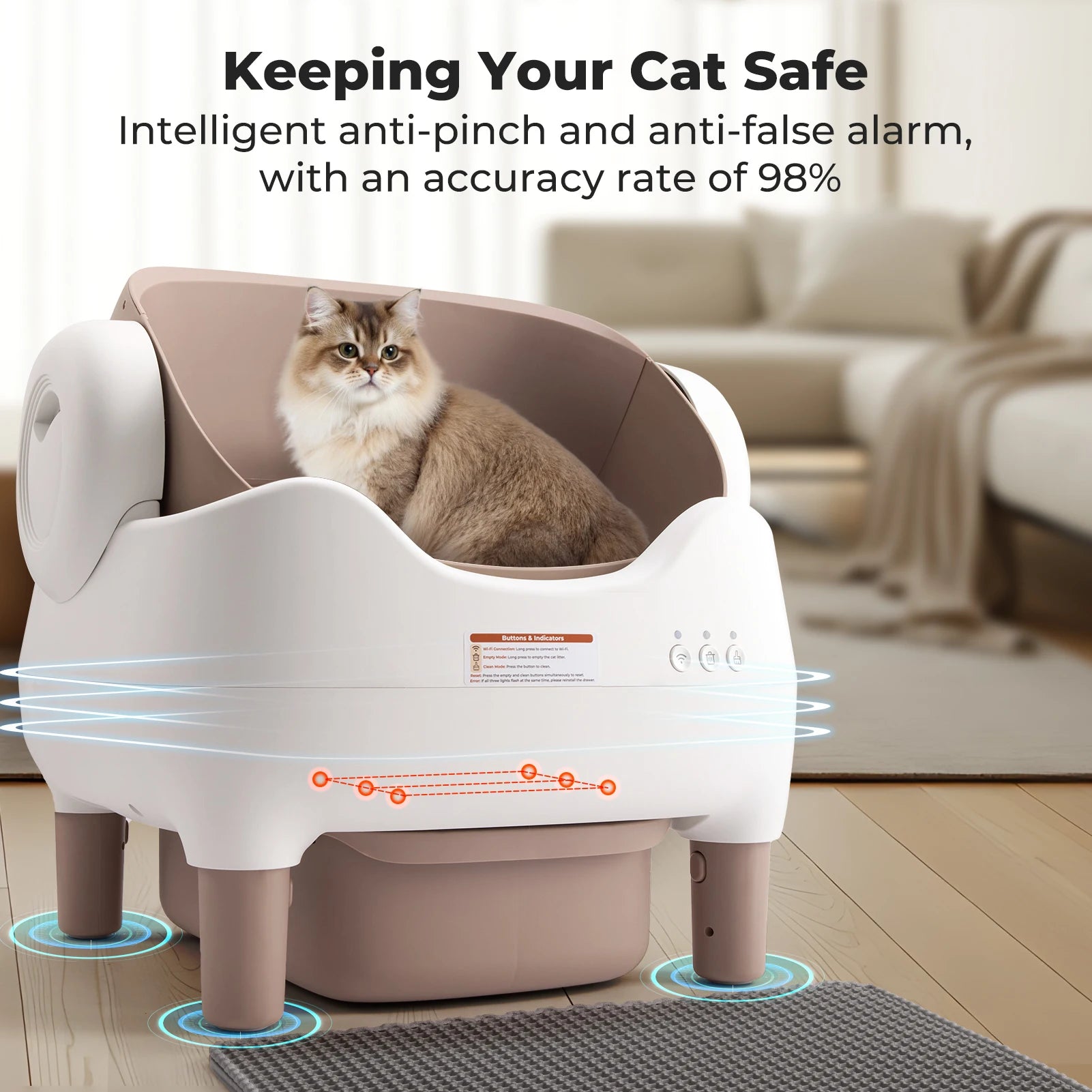 APP-Controlled Automatic Cat Litter Box – Self-Cleaning, Odor-Eliminating