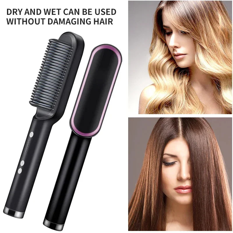 Professional Electric Hair Straightener – Quick Heat, Hot Comb, Multifunctional Hairstyle Brush