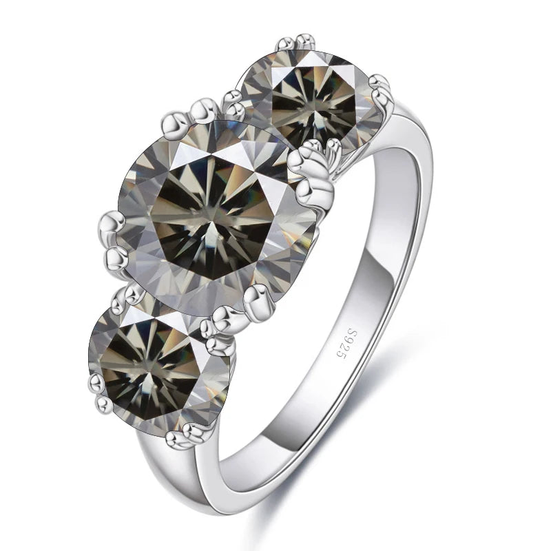 JoyceJelly 5Carat Total VVS 3EX Cut Moissanite Diamond Ring For Women Timeless Trends Sterling S925 Silver Jewelry Wedding Bands