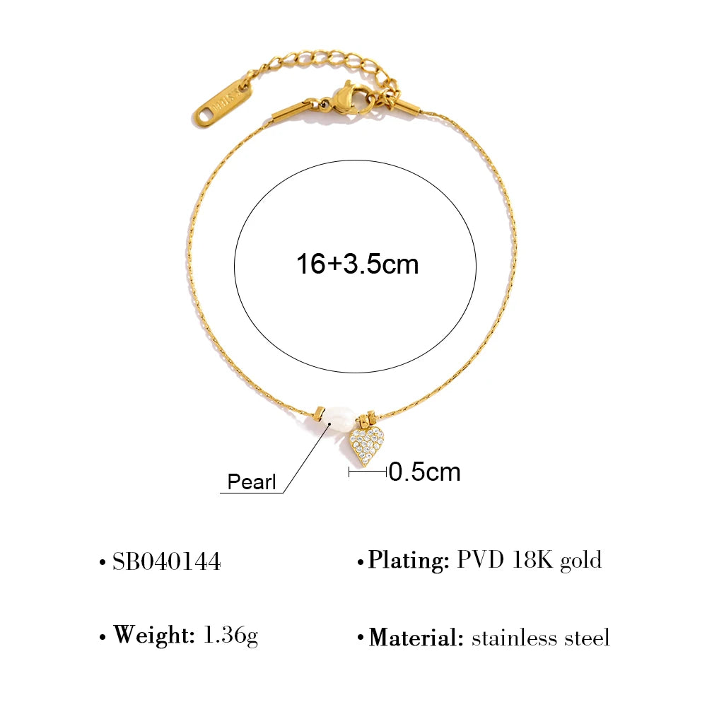 Cœur d’Or – Elegant Crystal Heart Necklace & Bracelet Set