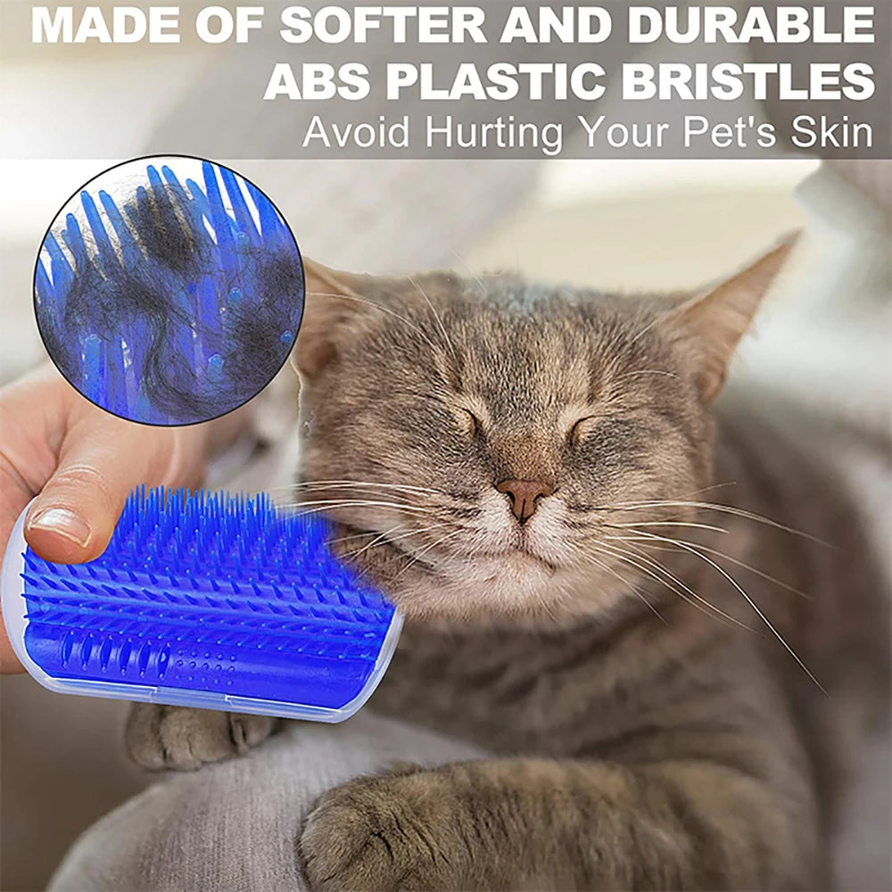 Cat Corner Brush – Hair Removal, Removable Scratcher, Grooming Comb
