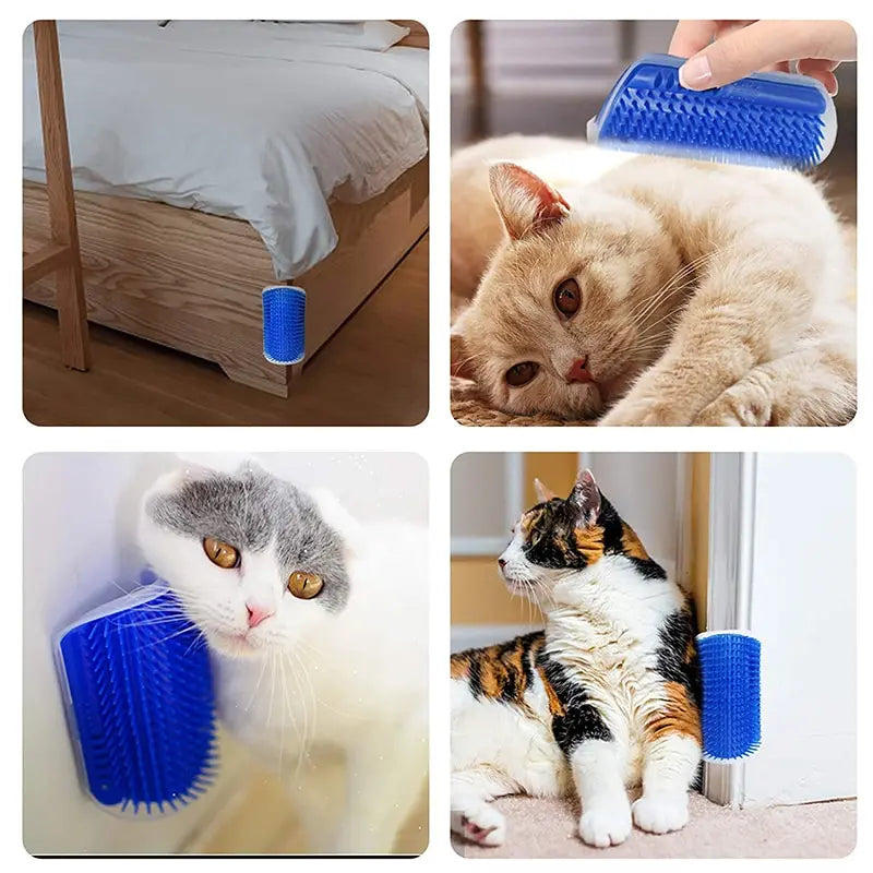 Cat Corner Brush – Hair Removal, Removable Scratcher, Grooming Comb
