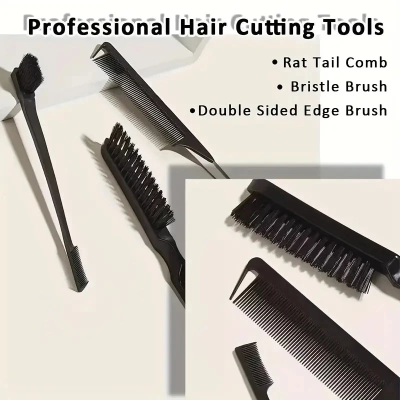Boar Bristle Hair Brush – Slick Back, Ponytail & Bun, Edge Control, Backcombing & Teasing
