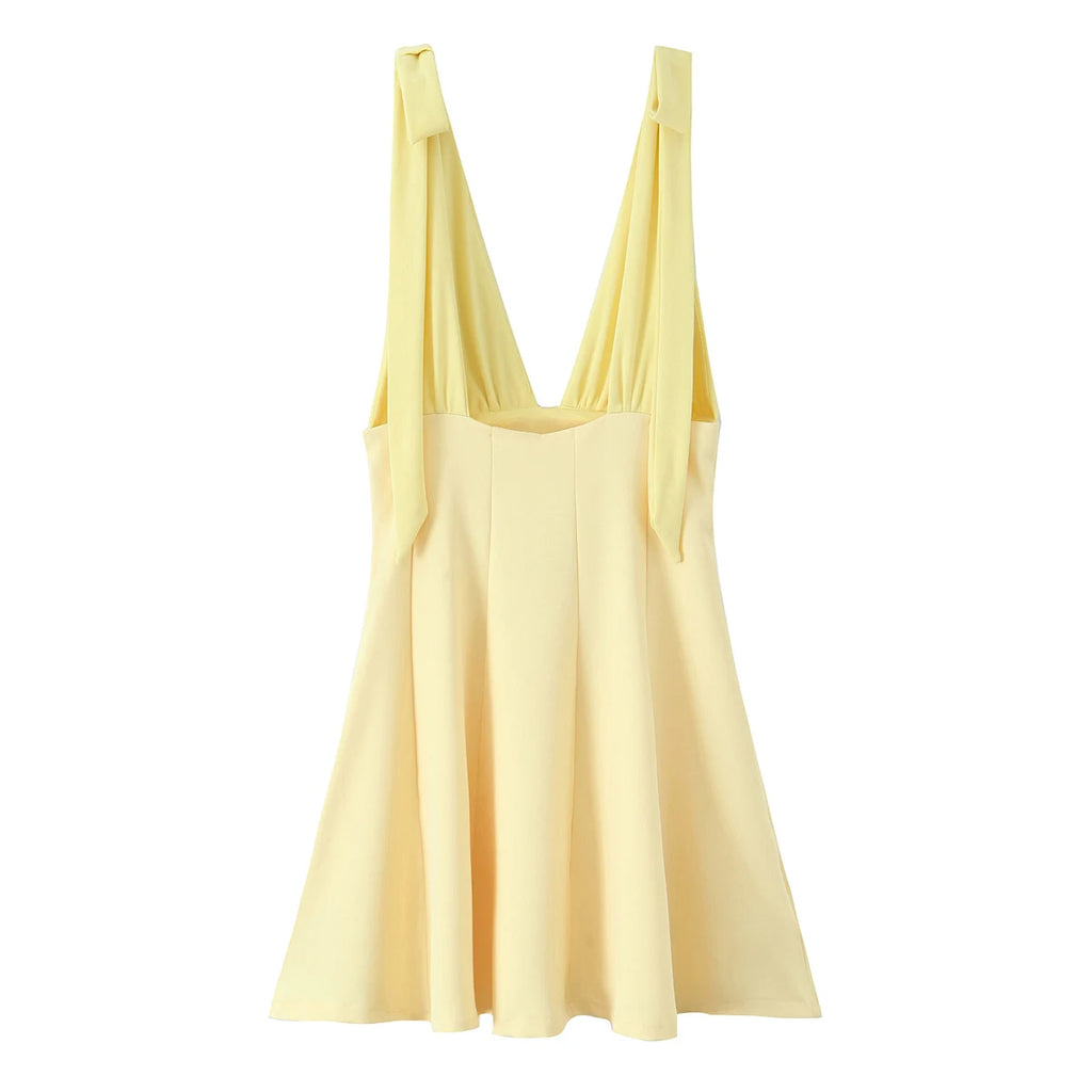 DUOPERI Women Summer Patchwork A-Line Mini Dress