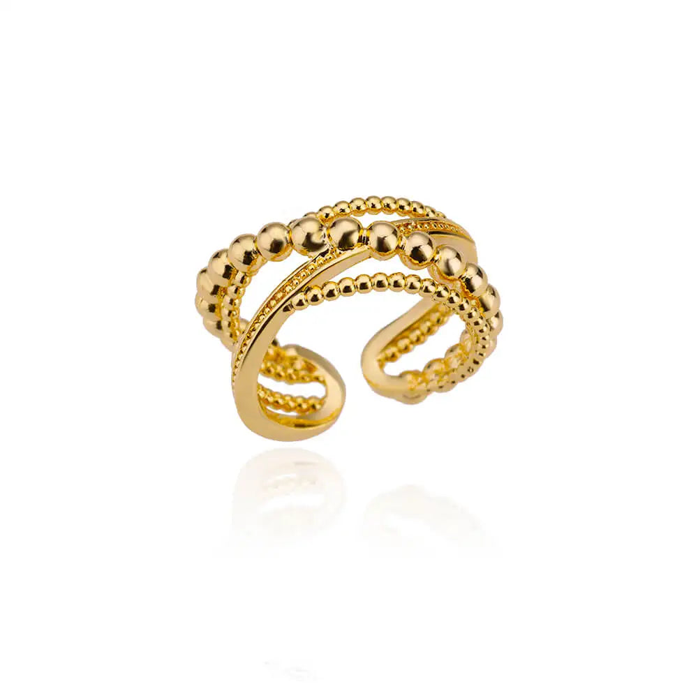 Gold Plated Adjustable Heart Ring for Women