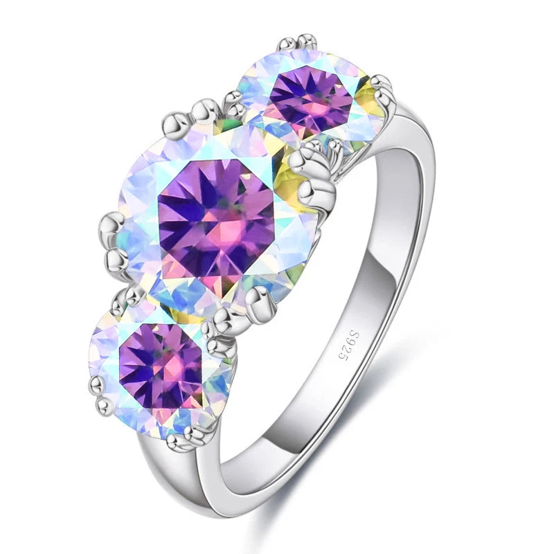 JoyceJelly 5Carat Total VVS 3EX Cut Moissanite Diamond Ring For Women Timeless Trends Sterling S925 Silver Jewelry Wedding Bands