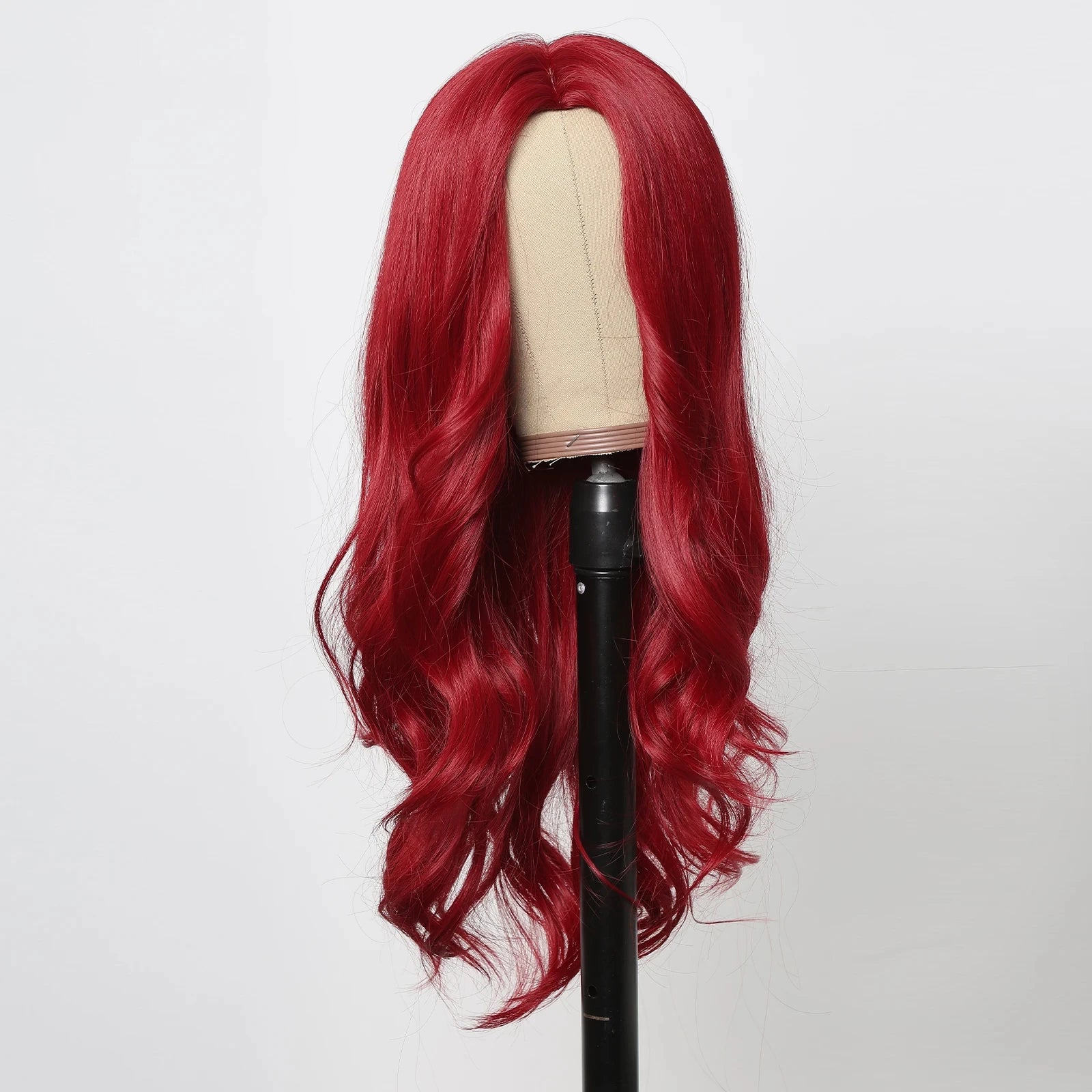 Red Synthetic Wig – Long Wavy, Natural Hairline, Heat-Resistant, Daily/Party/Cosplay