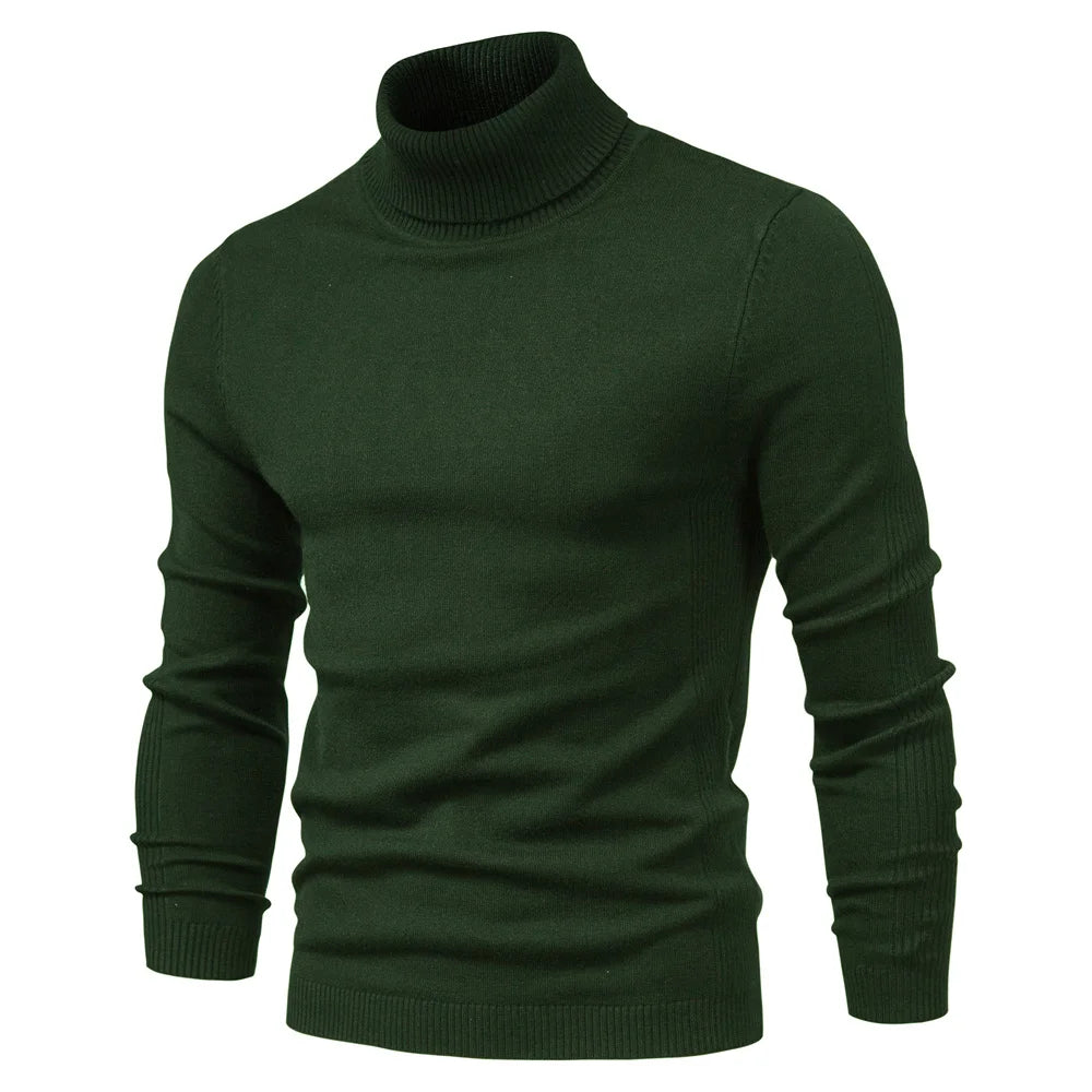 Men's Turtleneck Sweater 2021 – Casual, Solid Color, Warm, Slim Fit, Long Sleeve, High Quality