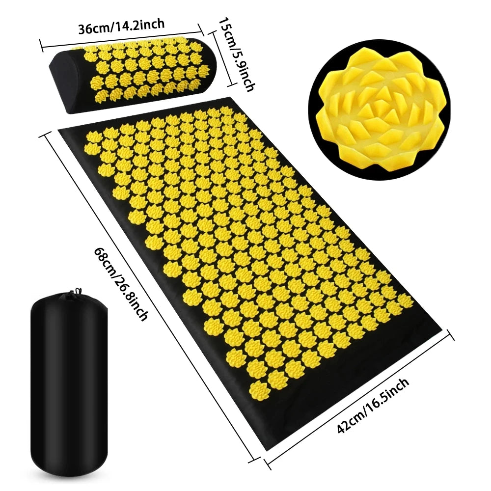 Acupressure Yoga Mat – Kuznetsov Applicator, Spikes Cushion, Foot & Body Massage