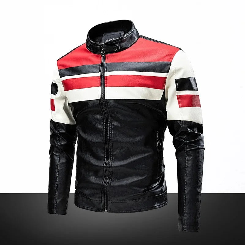 Men's Leather Jacket 2022 – Casual, Motorcycle Style, Vintage, Spring/Autumn, Thin