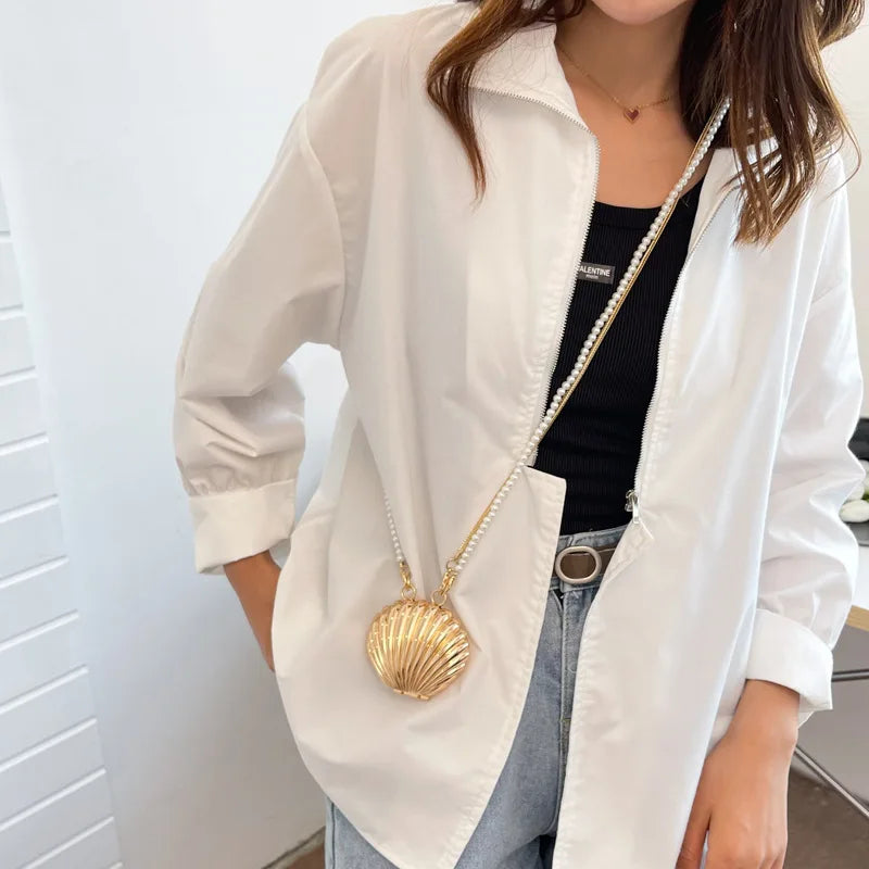 Summer Lipstick Pearl Mini Crossbody Bag – Designer Women’s Shoulder Purse