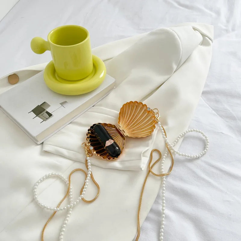 Summer Lipstick Pearl Mini Crossbody Bag – Designer Women’s Shoulder Purse