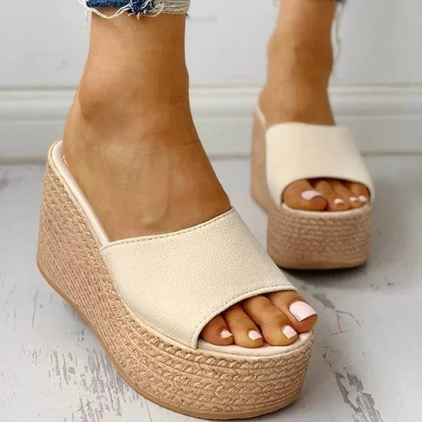 Women's Summer Peep-Toe High Heel Sandals – Casual Platform Wedges