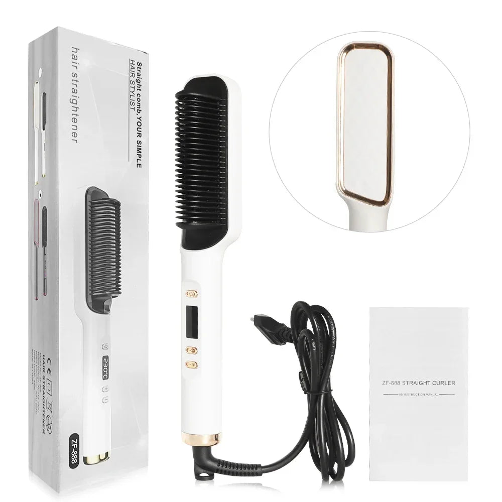 Electric Hot Comb Hair Straightener – Negative Ion, Multifunctional, Anti-Scald Styling Tool