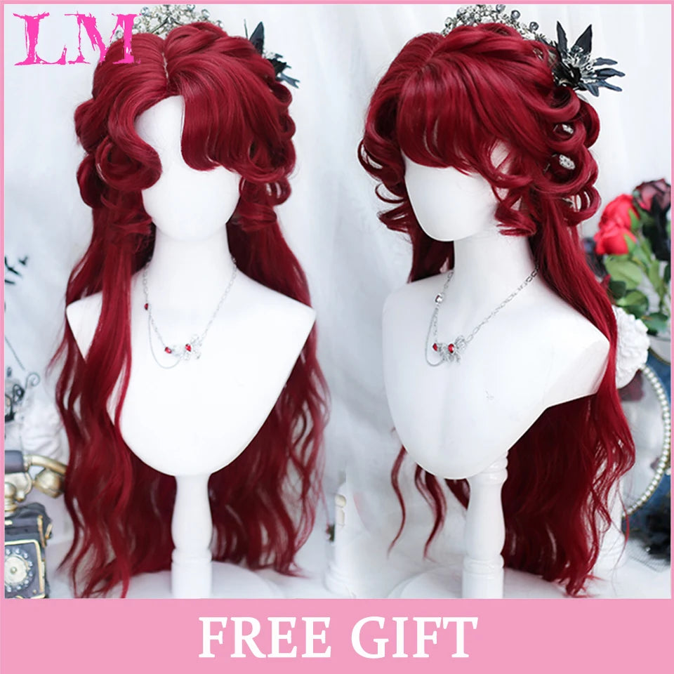 LM Cosplay Wig – 24" Long, Straight Pink, Bangs, Heat-Resistant