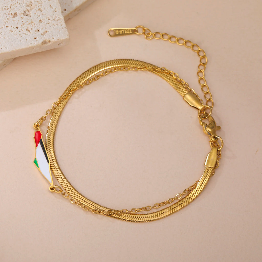 Double Layer Map Snake Chain Bracelet –  Palestine Design