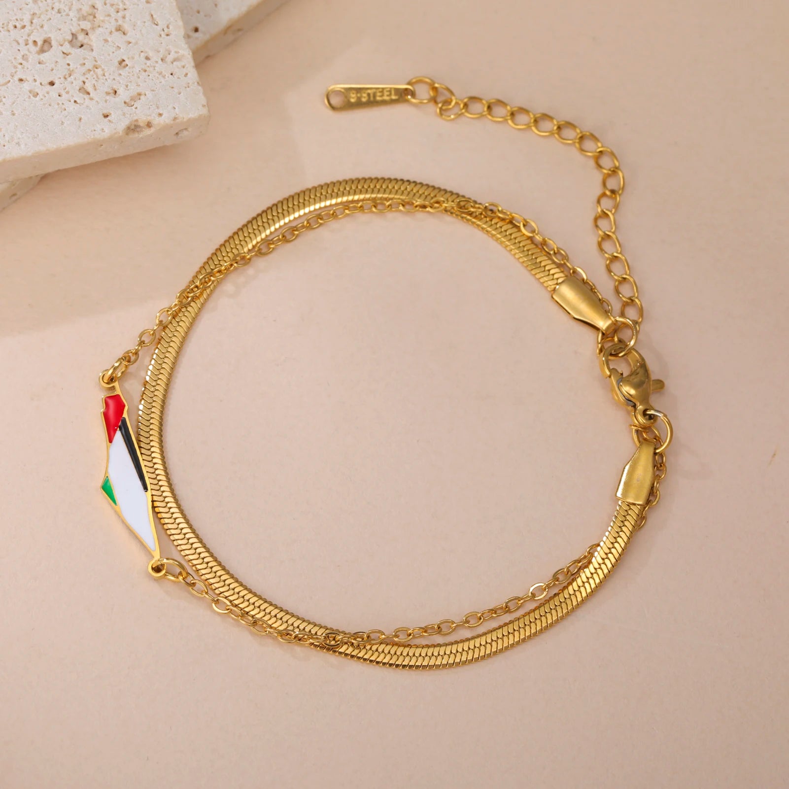 Double Layer Map Snake Chain Bracelet –  Palestine Design
