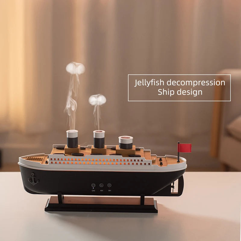 Retro Boat Ultrasonic Air Humidifier – Aromatherapy Diffuser with Remote