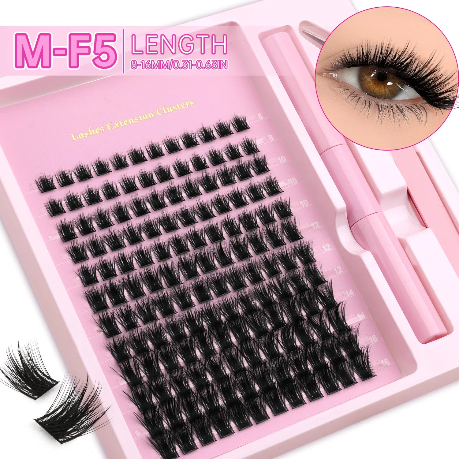 Veltrinay DIY Lash Kit – Natural Volume, Includes Tweezers & Glue, Salon-Quality at Home