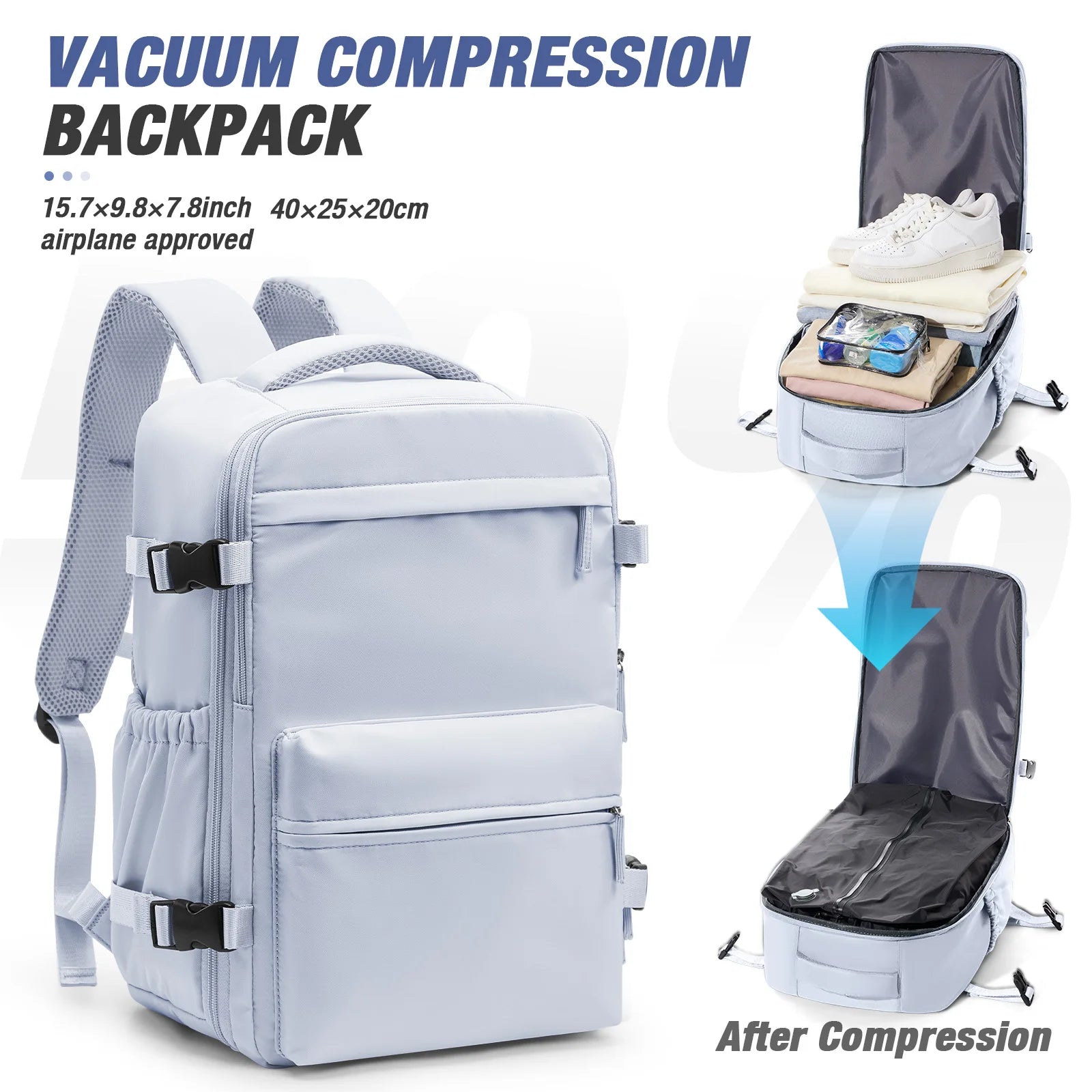 Travel Vacuum Storage Backpack – Compressed Clothes Bag