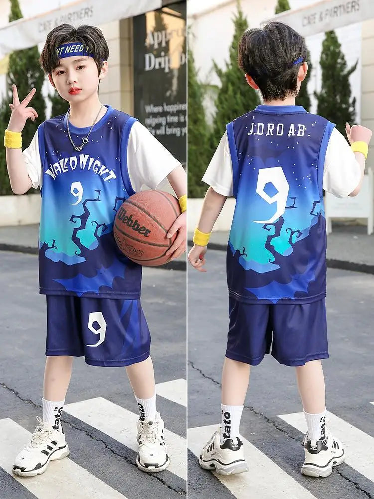 Kids Basketball Jersey – Quick-Drying, Team Training Uniform, Boys & Girls Sportswear