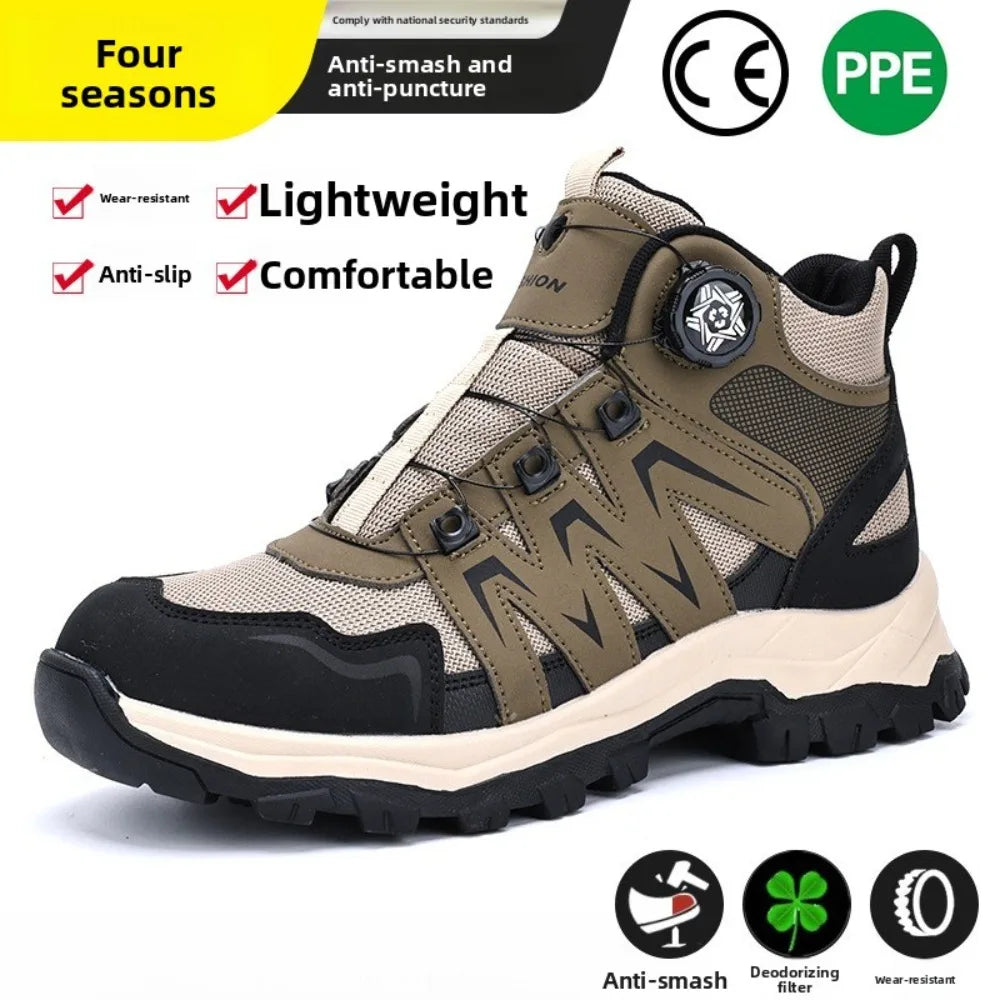 Steel Toe Work Shoes – Anti-Smash, Anti-Piercing, Wear-Resistant Rubber Soles, Durable