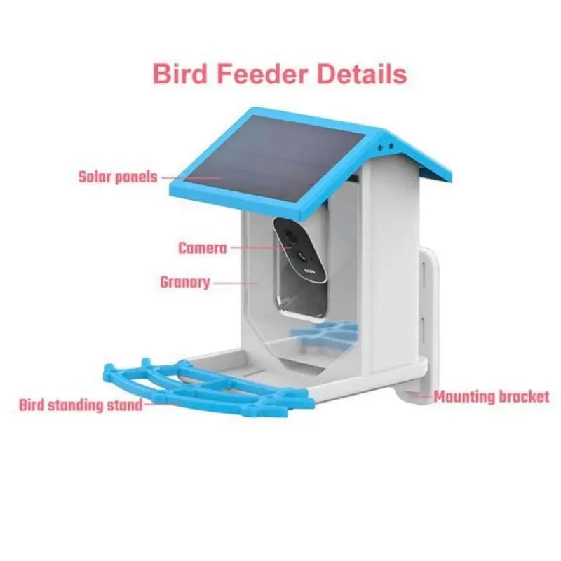 Smart Bird Feeder with Camera – 2K HD, AI Bird Identification, Solar Powered